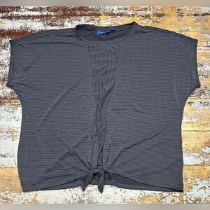 2XL Apt. 9 Charcoal Striped Tie-Front Top-Super Soft!